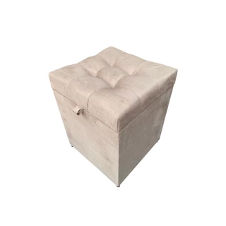 PUFF BAÚ QUADRADO - 1 LUGAR - 36X36CM- COM RODIZIOS