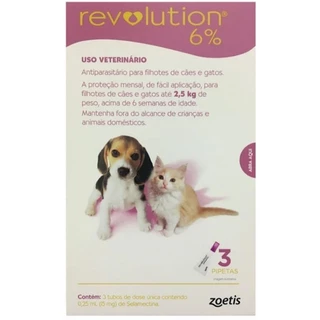 Revolution Antipulgas 6% para Cães de Até 2,5kg 3 Pipetas Zoetis em Oferta na Shopee