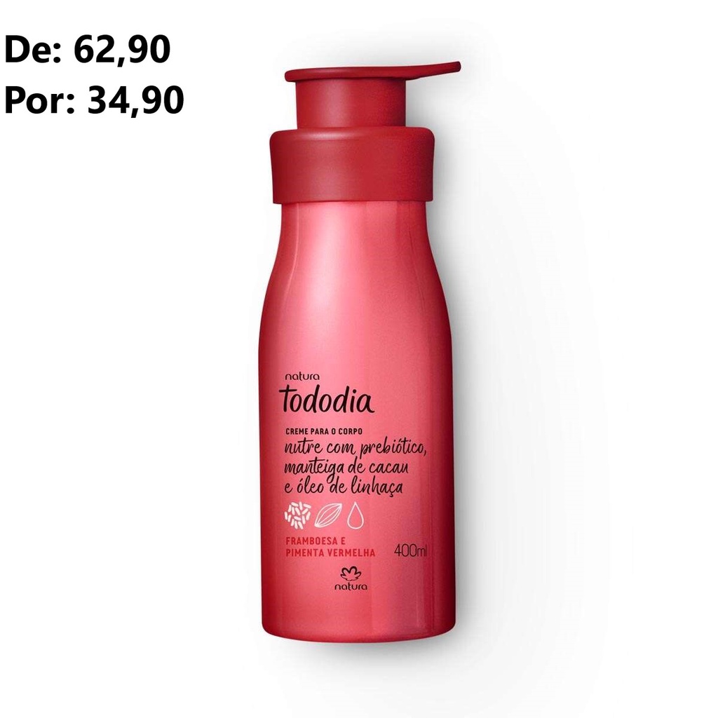 Creme Corpo Framboesa e Pimenta Vermelha 400ml - Natura Tododia ...