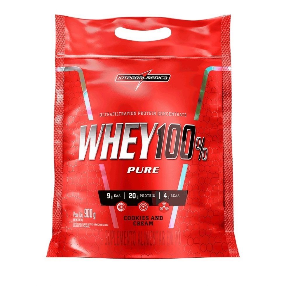 WHEY 100% PURE REFIL (907G) – Cookies & Cream (900g) INTEGRALMÉDICA