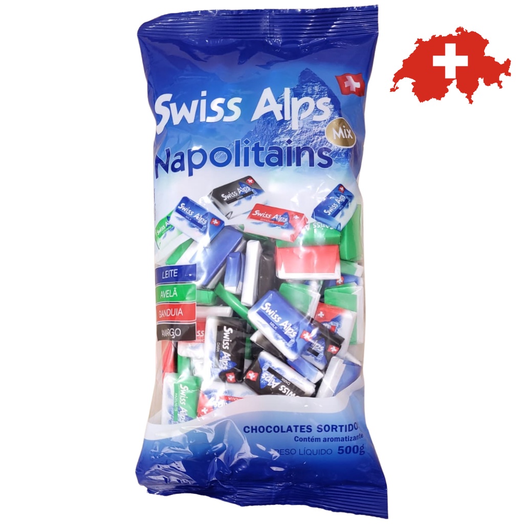Chocolate Suiço Swiss Alps Napolitains Mix Sortidos 500g
