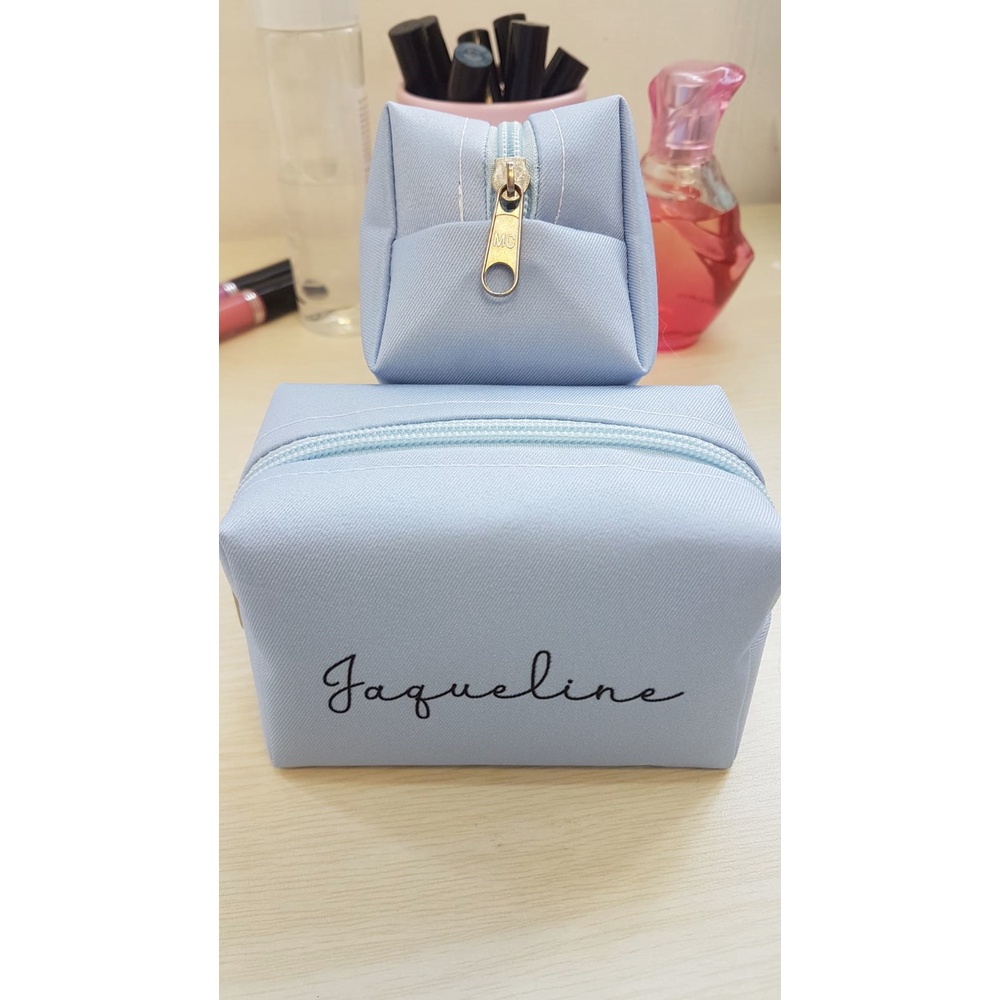 10un Necessaire Personalizada Azul Serenity. Box P