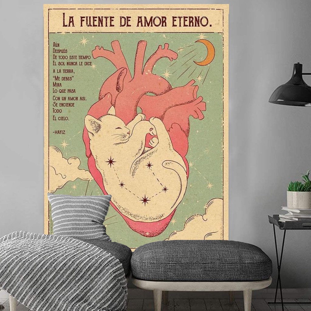 Bandeira tapeçaria de parede canga decoração gótica La Fuente Maior