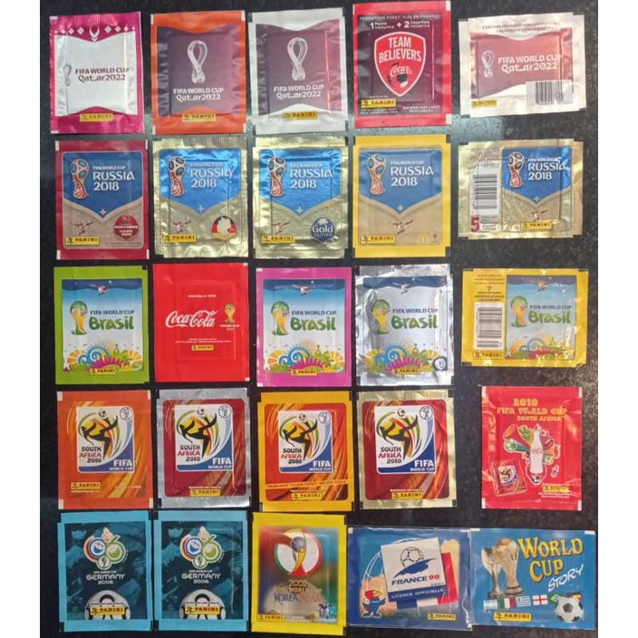 Envelopes de figurinhas de copas lacrados