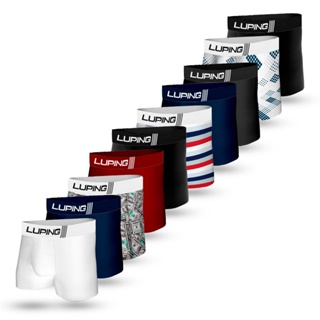 Kit 10 Cuecas Masculinas Box Microfibra Adulto Lisa Boxer