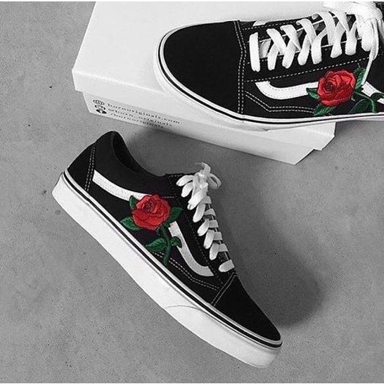 Tênis Casual Vans Old Skool Rosa Feminino Flor - A Pronta Entrega ...