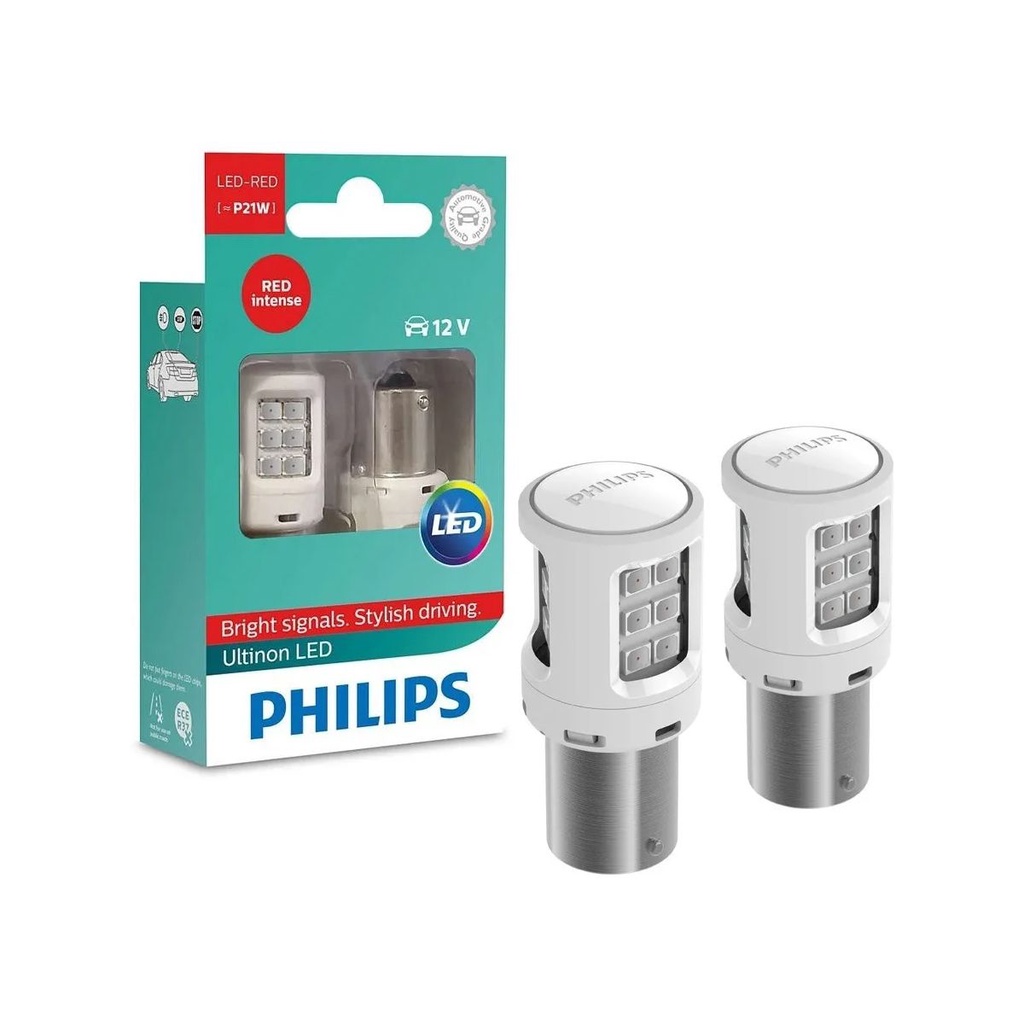 Par Lâmpada Philips LED Ultinon P21 Vermelha 12 V