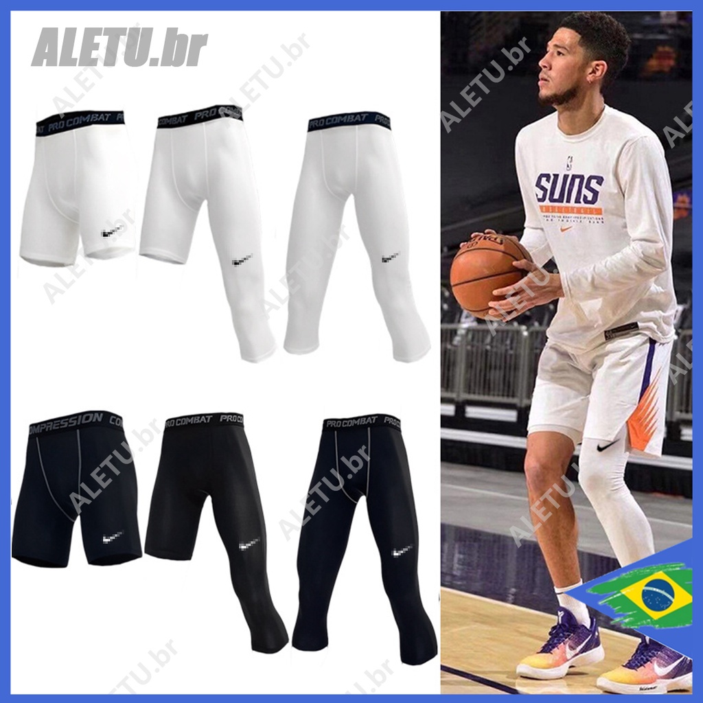 Basquete Masculino Calças Calças Calças Com Almofadas De Joelho Para Homens  3/4 Compressivo Colegas Leggings Cinta Treinamento De $82,02