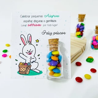 Mimo Páscoa Cartão + Garrafinha com M&Ms - Feliz Páscoa em Oferta na Shopee