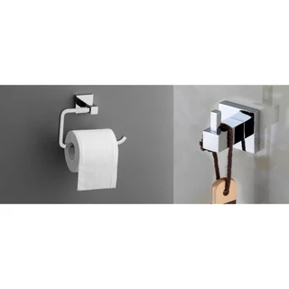 Kit Porta Toalha + Porta Papel Higienico Metal - Berlim