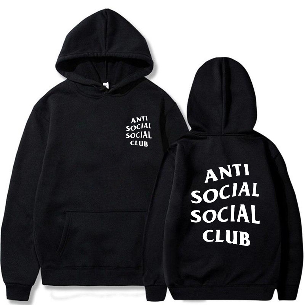 Abrigo Blusa de Frio Estampado Anti Social Club Moletom Várias Cores