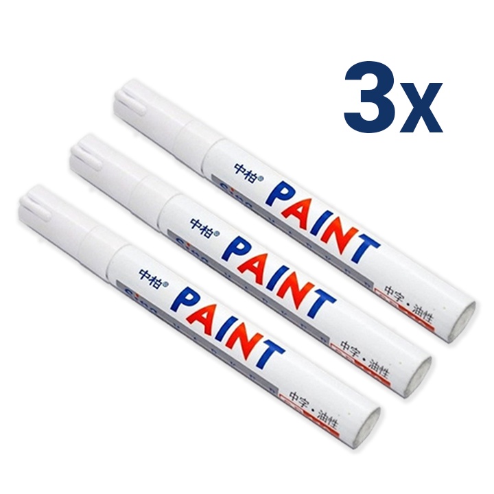 3 Canetas Paint Marker Caneta Permanente - Cores - Pinta Pneu e Tira Risco