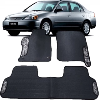 JOGO TAPETE EMBORRACHADO DO HONDA CIVIC JOGO COM 3 PEÇAS INTEIRIÇO TRASEIRO 2002 2003 2004 2005 2006