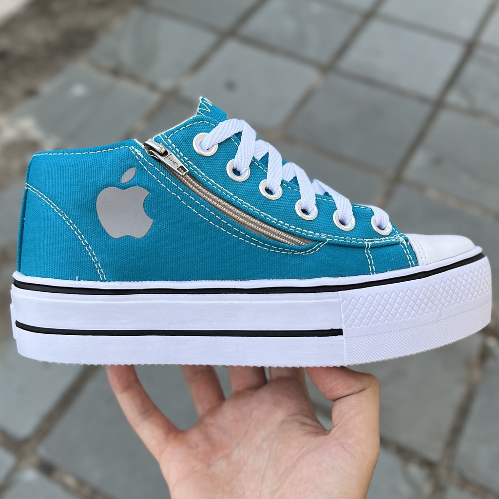 Tenis Feminino Plataforma Via Apple Azul Turquesa Shopee Brasil