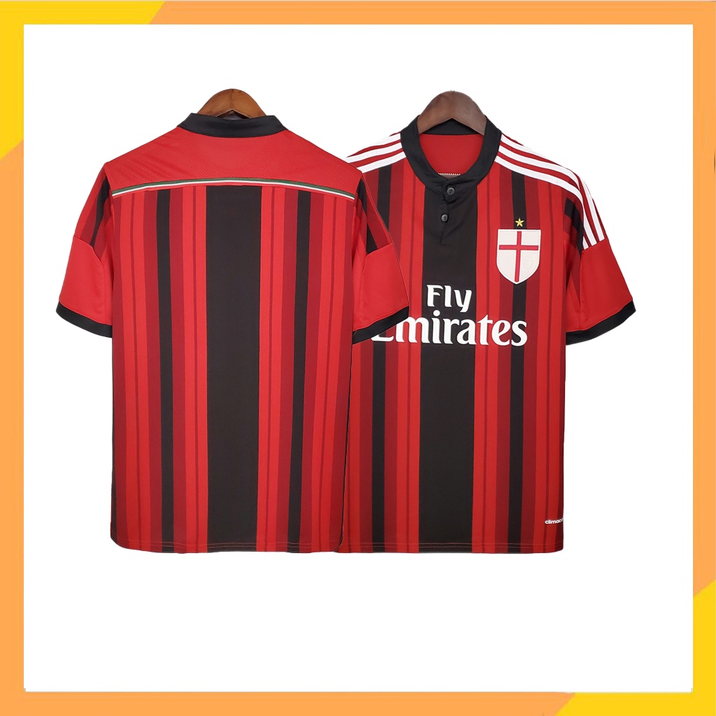 AC Milan 2014 2015 Retro Home Futebol Jersey Masculino Camiseta De Qualidade Superior AAA +