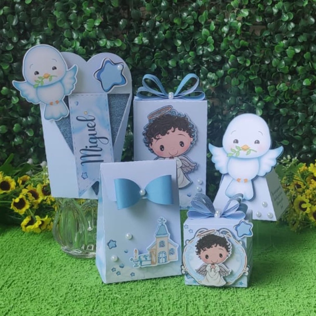 20 caixas personalizadas para lembrancinha de batizado de menino ...