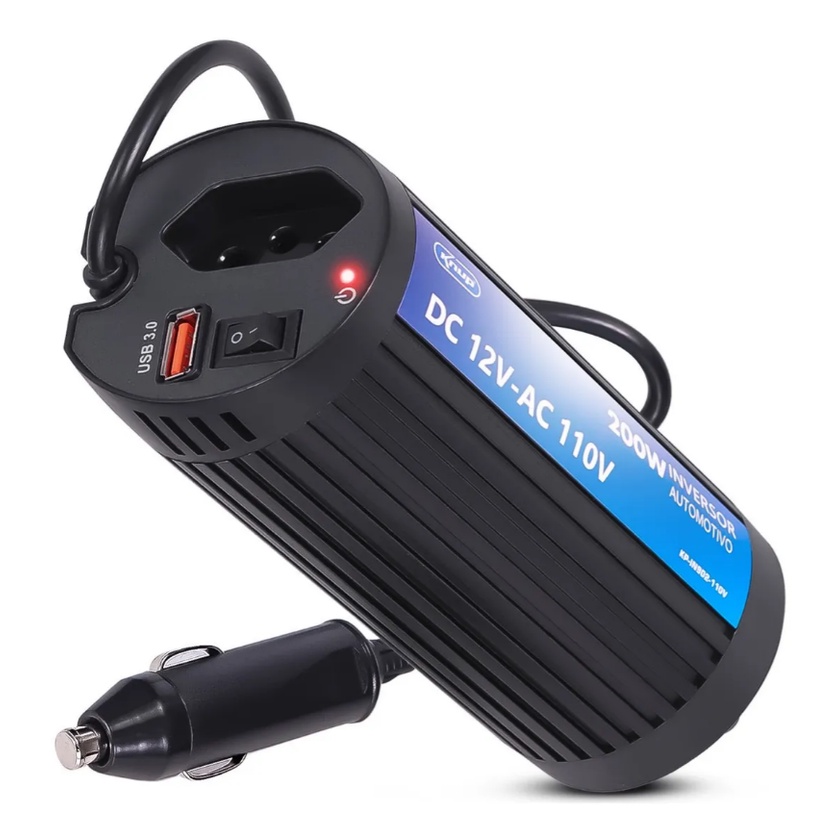 Inversor De Energia 12v 110v 220v 200w Tensão Automotivo Usb