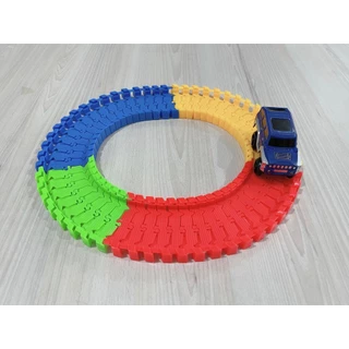 Carrinho com Pista Articulada - Racing Sport - 56 Peças, Brinquedo carrinho com pista maluca articulada