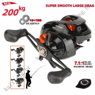 Carretel De Pesca Metálico 6.3 : 1 Relação Engrenagem 18 + 1BB Molinete 200kg Força Máxima De Drag Adequado Para De Água Doce Salgada