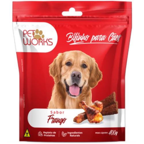 Bifinho Pet Works Sabor Frango pacote C/400 Gramas Shopee Brasil