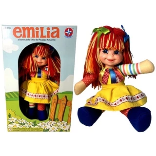 Edição Especial - Boneca De Pano Emília Menina Sitio PicaPau Amarelo - Colecionável 100 Anos De Emilia - Estrela