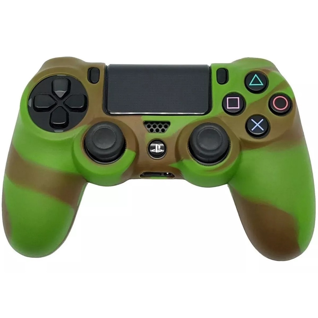 Capa de Silicone Protetora P/ Controle de PS4 Verde/Marrom