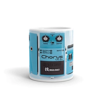 Caneca Pedal Chorus Boss CE de porcelana personalizada com caixinha de presente