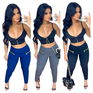 Kit 3 calças gorgurão montaria modela corpo cós alto veste G. Promoçao