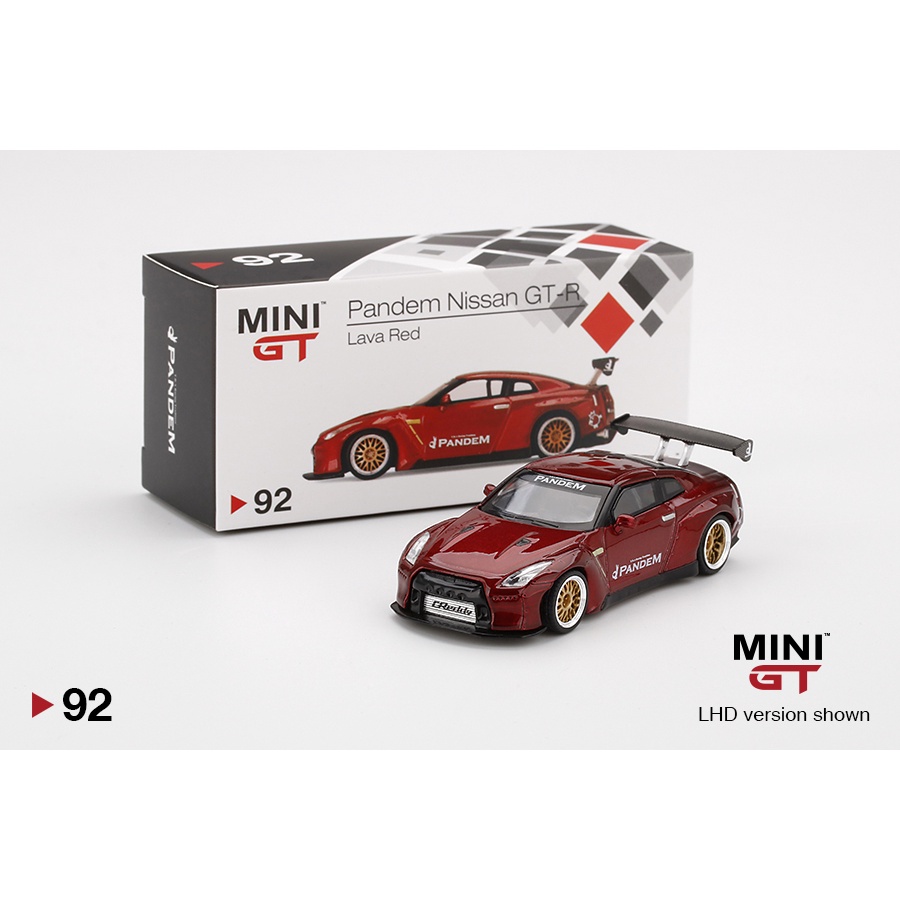 Mini GT MGT00092-R 92 Pandem Nissan (R35) Lava Red 1 : 64 Carro