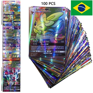 Kit Cartas Pokémon: 3 Pokémon Gx + 100 Cartas + Brinde no Shoptime