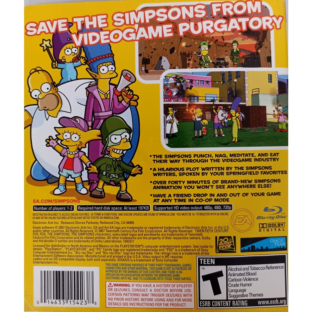 The Simpsons Game PS3 Mídia Física Original Pronta Entrega