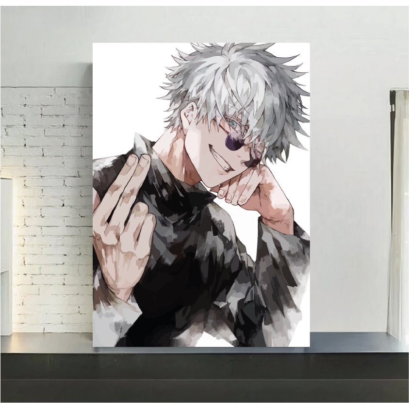 Quadro de mdf poster moldura, Anime, Mangá, Jujutsu Kaisen, Gojo ...