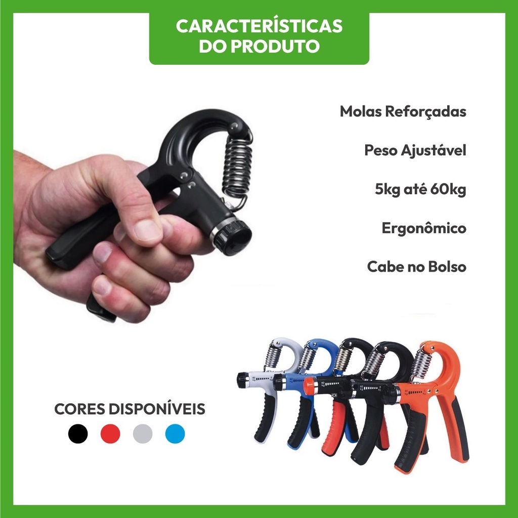 Hand Grip Crossfit Mola Com Ajuste 5kg A 60kg Fisioterapia Shopee Brasil