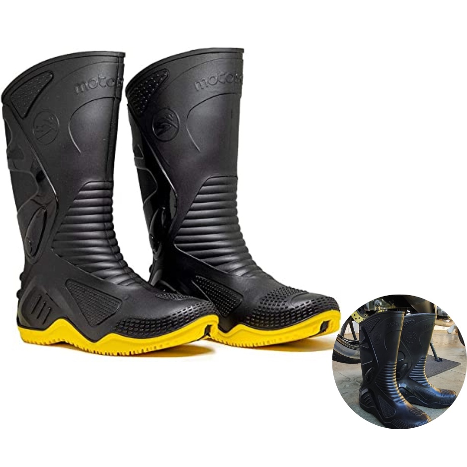 Bota motociclista chuva cano longo hot sale motosafe preta