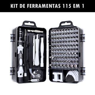 Kit jogo de chaves 115 em 1 ferramentas para manutenção de smartphones completo