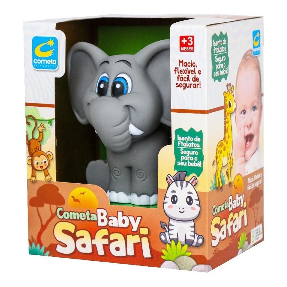 Baby Elefantinho 3 Peças - Quebra-Cabeça Infantil em Madeira - Ri