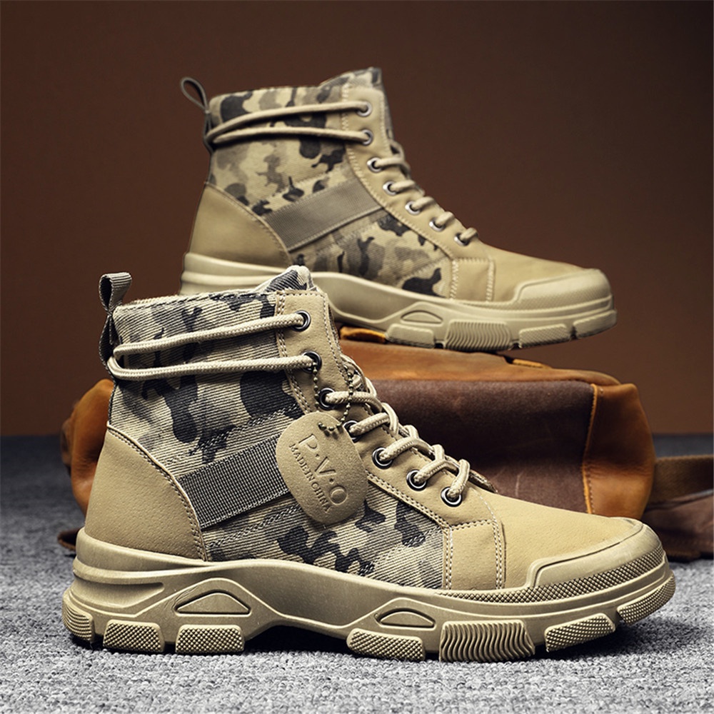 Novas Botas De Camuflagem Para Meninos , Martin Fashion Army Casual Retro Desert