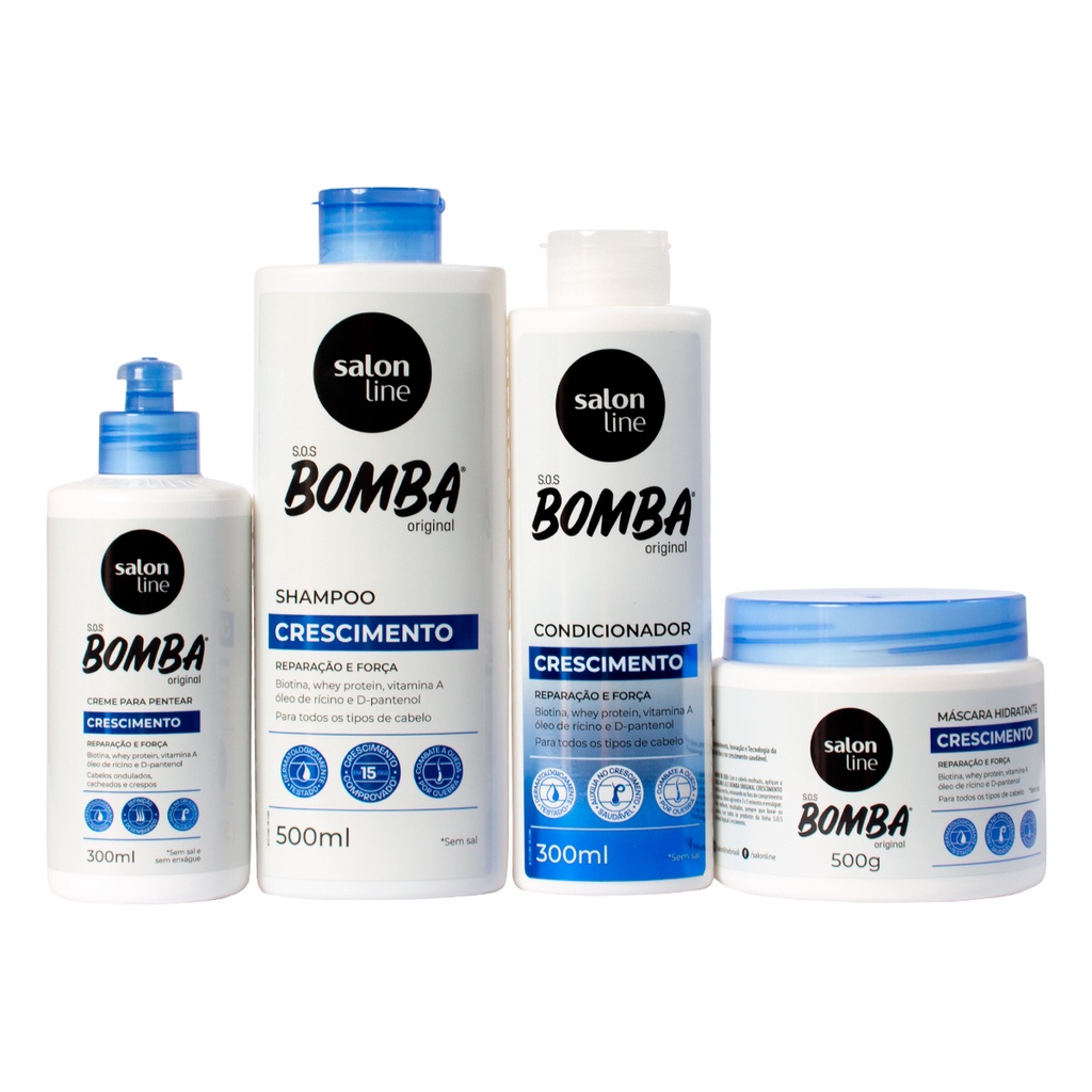Kit Crescimento de Cabelo SalonLine SOS Bomba Original | Shopee Brasil