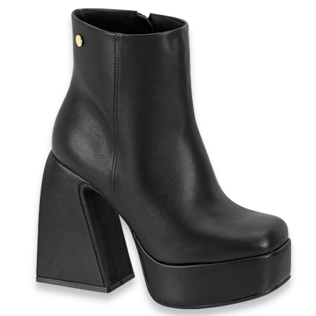 Bota Feminina Vizzano Meia Pata Salto Grosso Conforto Leve | Shopee Brasil