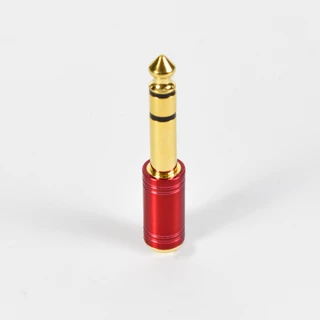 Plug Adaptador P2 / P10 Estéreo Conector de Fone Ouro Vermelho Santo Angelo