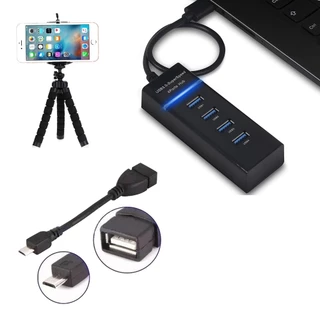 Mobilador Hub 3.0 Com 4 Portas Usb Otg Micro Usb V8 Suporte Celular Gamer Kit Adaptador Teclado e Mouse Para Celular em Oferta na Shopee