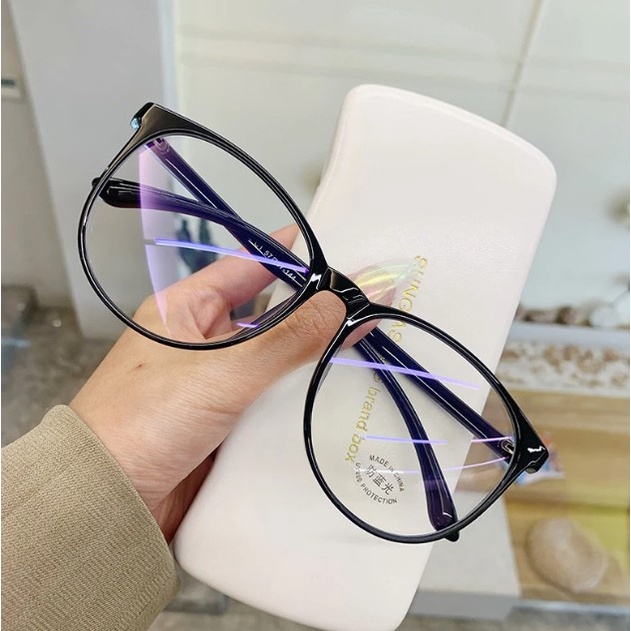 Óculos Feminino Anti Luz Azul Delicado Moda Preto Sem Grau