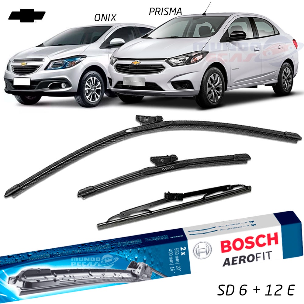 Kit Palheta Dianteira Traseira Bosch Onix 13/18