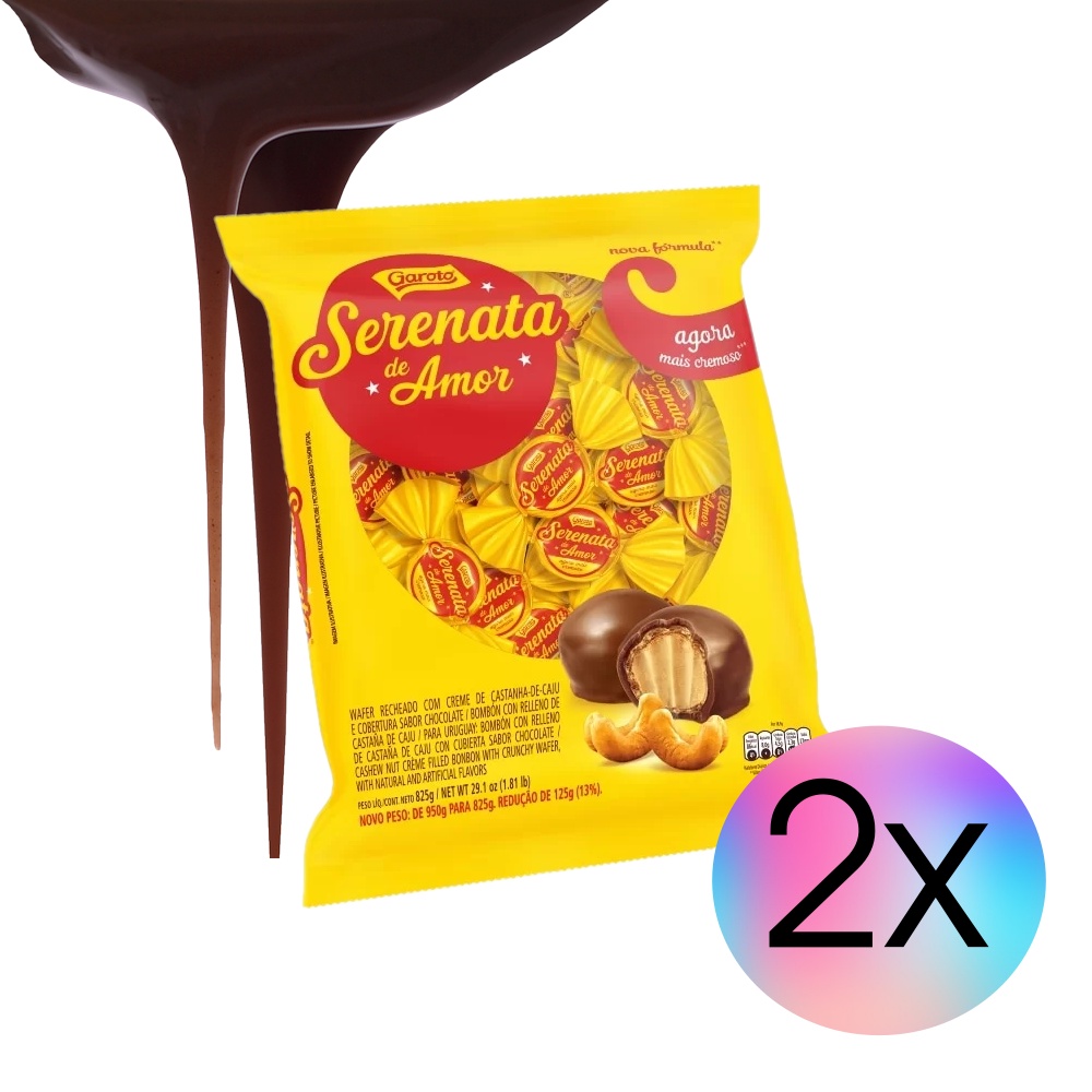 Bombom Wafers Serenata de Amor Chocolates Garoto Pacote/Saco 825g ...