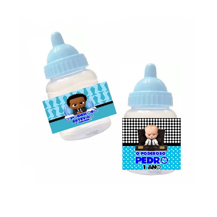 Rotulos para mini Mamadeirinha 6,5x 3,5 para seu Chá de bebê Poderoso Chefinho