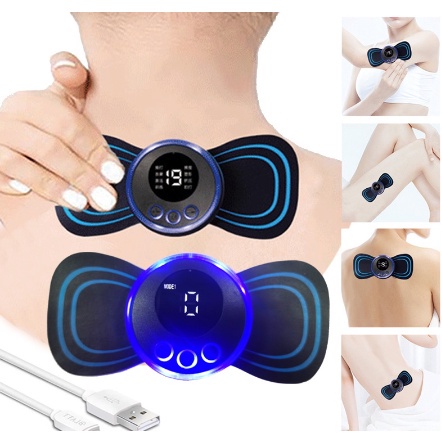 Mini Massageador EMS Estimulador Elétrico De Pescoço Portátil Para Alívio Da Dor Muscular Cervical