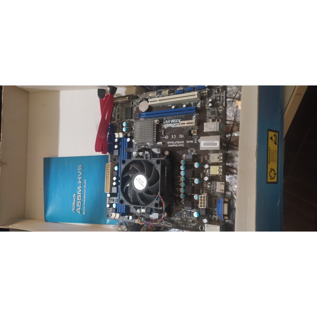 Placa Mae Asrock A55m-hvs + Proc A4 3300 Veja Descrição | Shopee Brasil