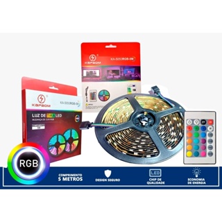 Fita LED USB RGB 5050 5M controle kapbom