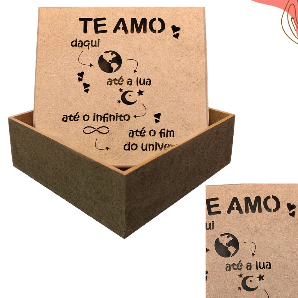 Caixa em MDF Embalagem Presente Dia dos Namorados Amor Infinito