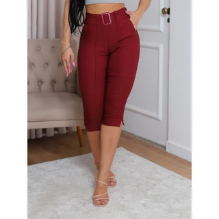 Calça Capri Feminina Super Acinturada Moda Slim